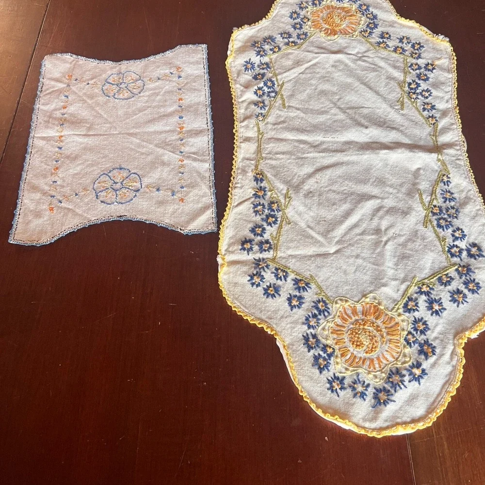 2 Vintage Embroidered 30